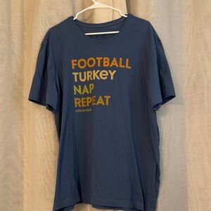 Thanksgiving tee shirt. Football, turkey, nap, repeat.